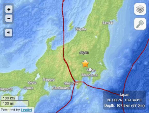 日本琦玉县发生4.7级地震震中距东京47公里